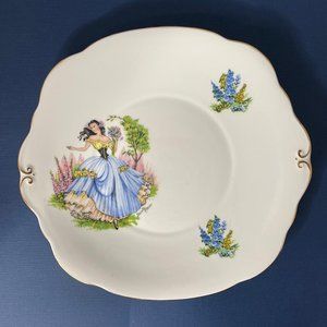 Vintage 1947-60 Square Cake Duchess Bone China Plate - Dainty Miss